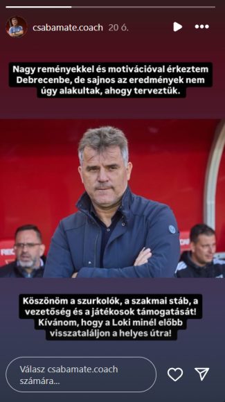 Ezt üzente Máté Csaba