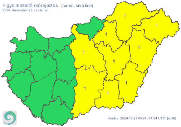 Sűrű köd és ónos eső - nem lesz szép a vasárnapi időjárás