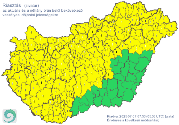 Időjárás: további zivatar, erős szél és még jégeső is jöhet