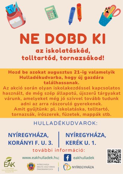 Adománygyűjtés Nyíregyházán: ide lehet vinni a megunt iskolatáskákat