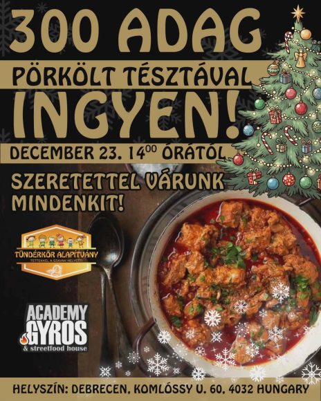 300 adag meleg étel kiosztására készül a Tündérkör Alapítvány Debrecenben