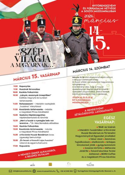 Forradalmi hétvégét szervez a Sóstói Múzeumfalu