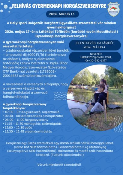 Gyermeknapi horgászversenyt rendeznek a MacsiBalcsin