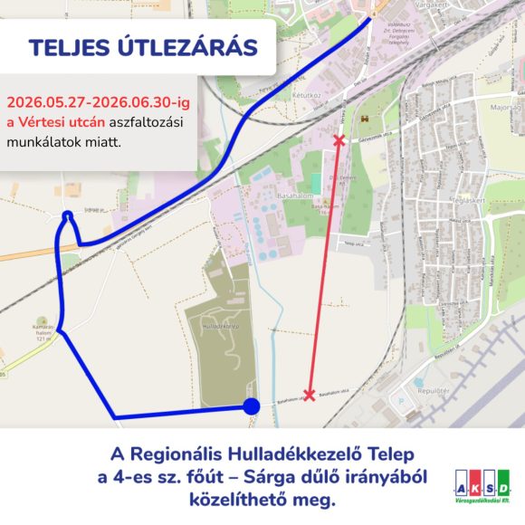 Vértesi utca-teljes útzár
